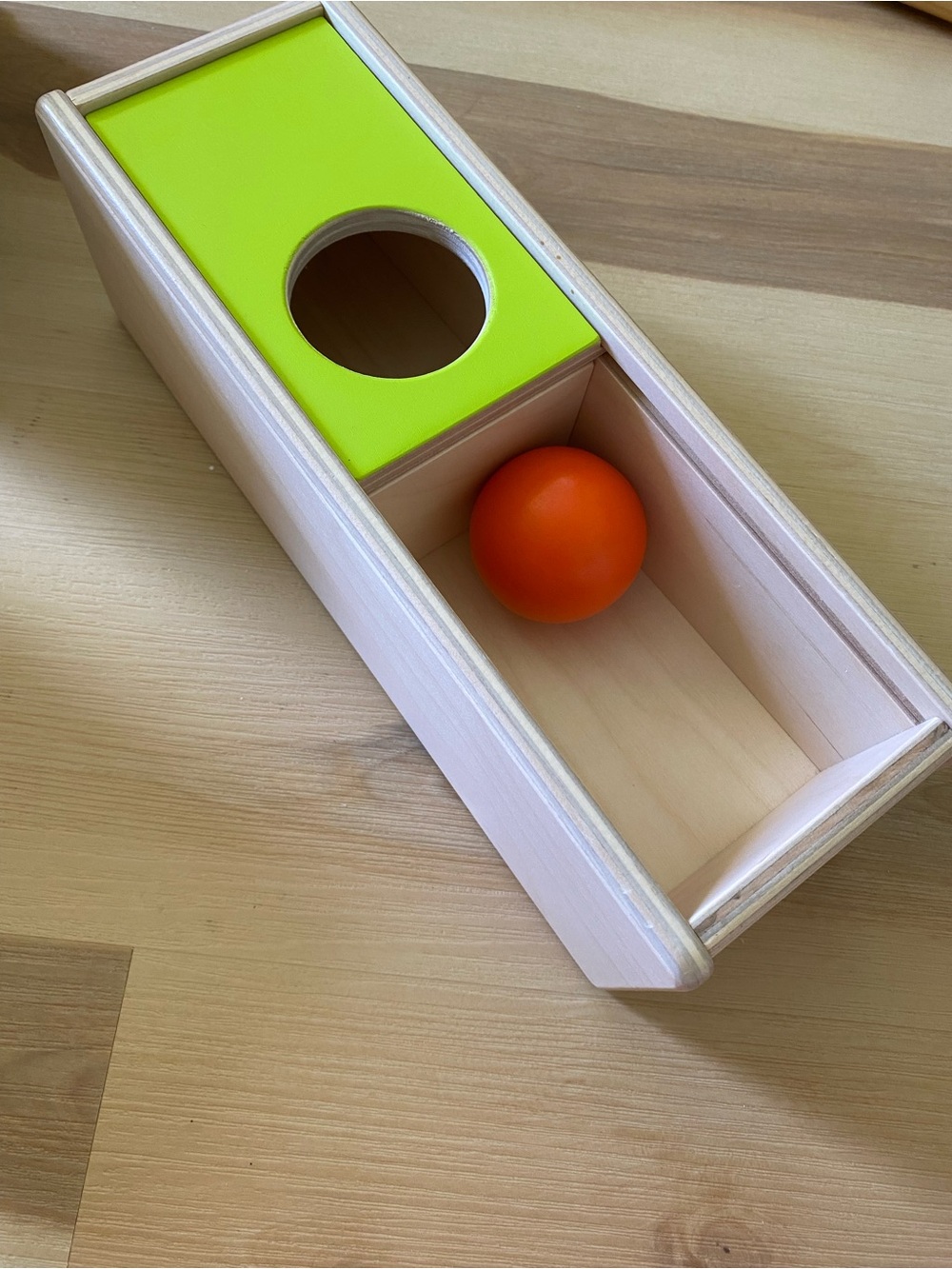 Lovevery Wooden Ball Drop Box Toy | Montessori Object Permanence Toy